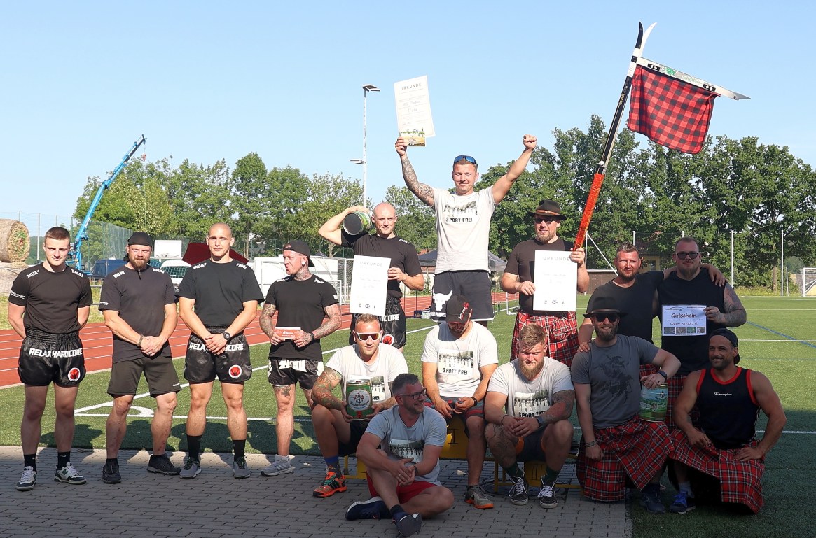 Das Siegertreppchen bei den Highland Games